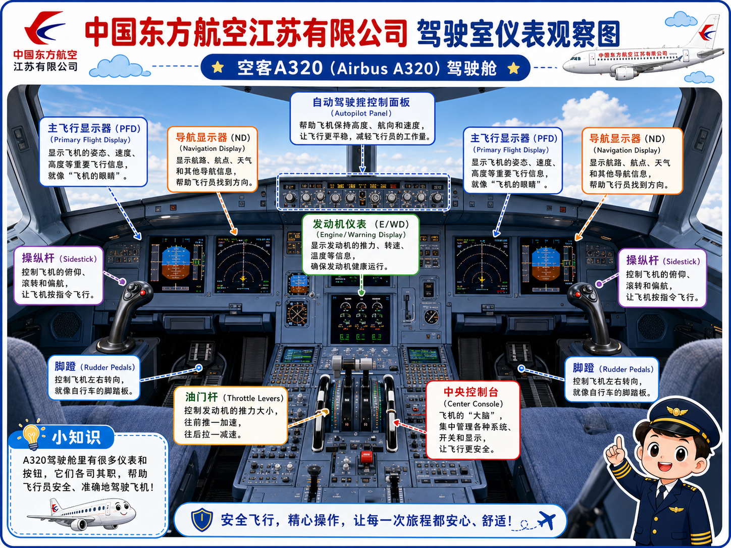 中国东方航空江苏有限公司 驾驶室仪表观察图