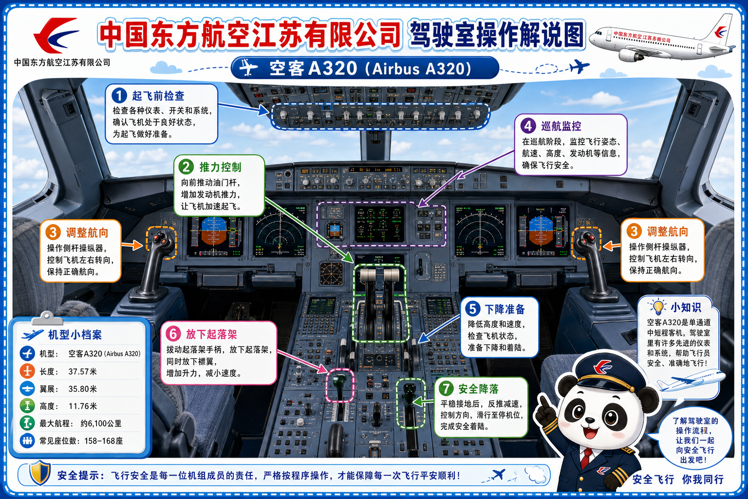 中国东方航空江苏有限公司 驾驶室操作解说图