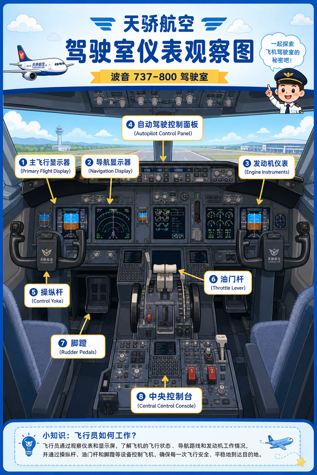 天骄航空 驾驶室仪表观察图