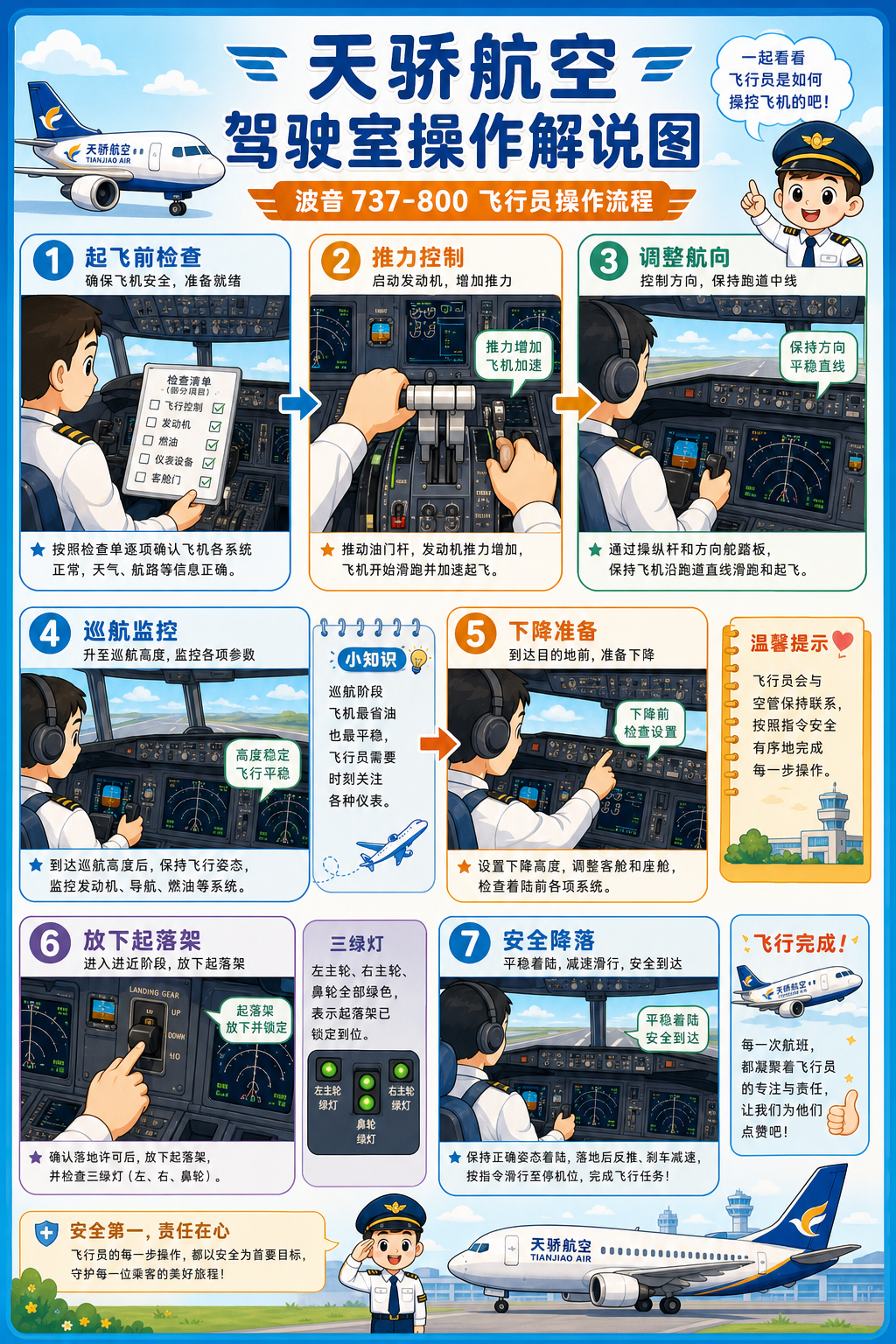 天骄航空 驾驶室操作解说图