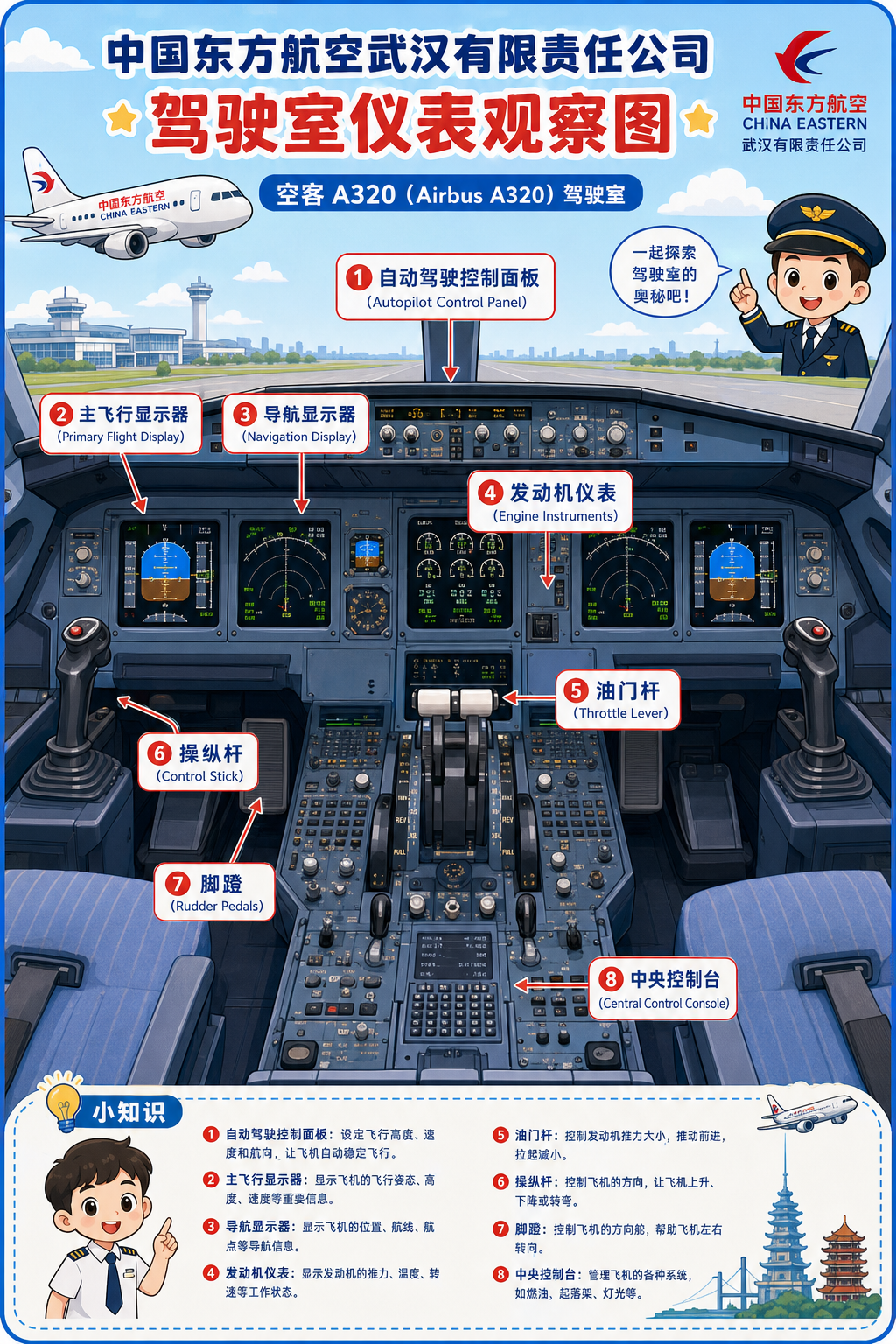中国东方航空武汉有限责任公司 驾驶室仪表观察图