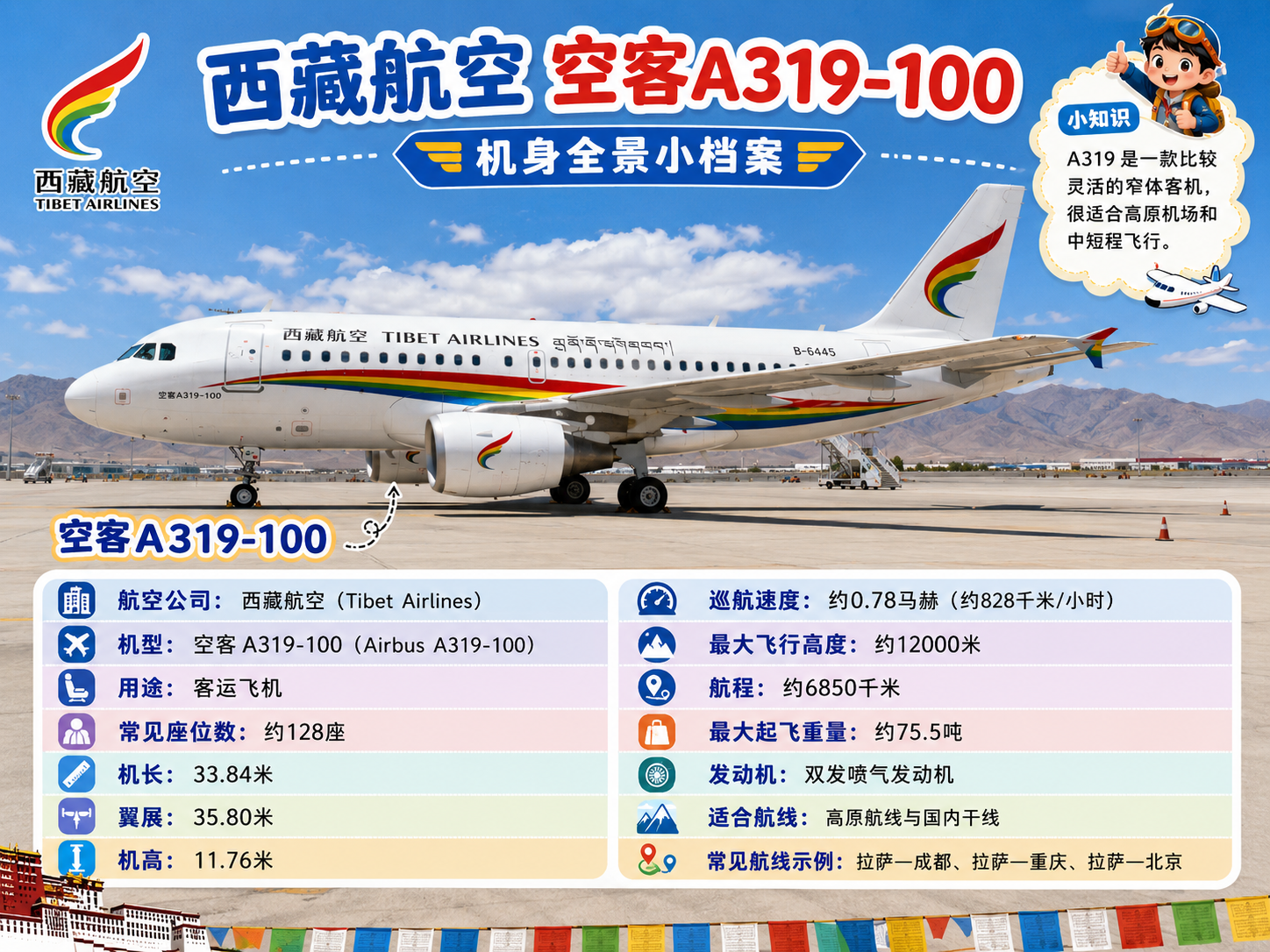 西藏航空 机身全景小档案