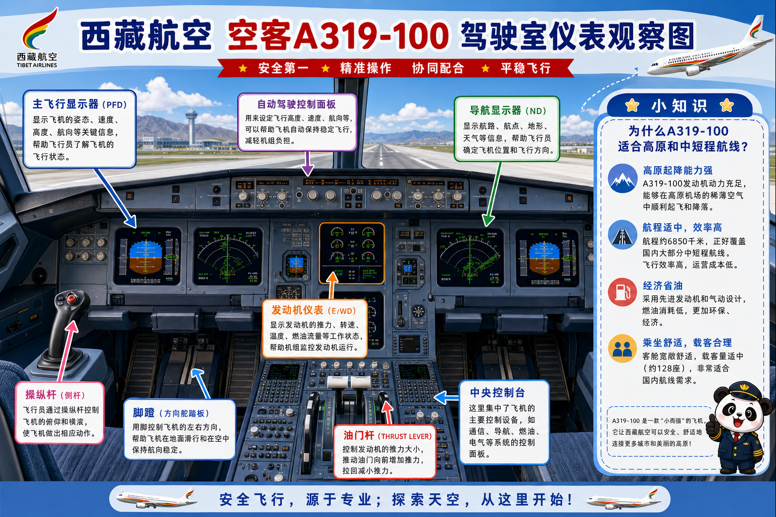 西藏航空 驾驶室仪表观察图