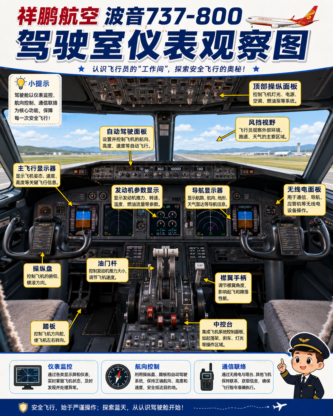 祥鹏航空 驾驶室仪表观察图