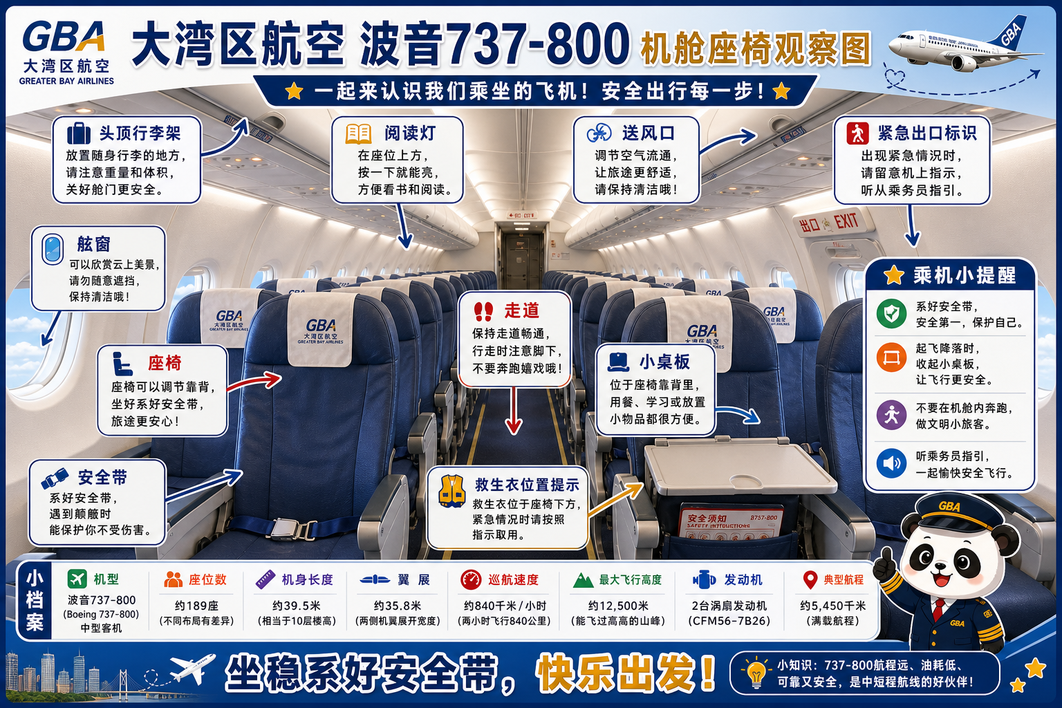 大湾区航空 机舱座椅观察图