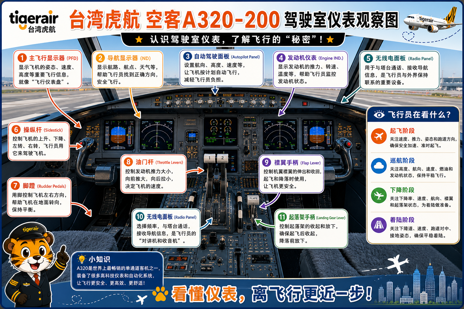 台湾虎航 驾驶室仪表观察图